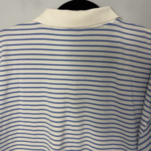 Peter Millar Polo Shirt XL  Blue/White Striped Golf Short Sleeve Vintage Tag - Picture 7 of 8